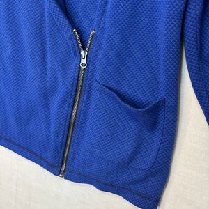 Talbots Women's Size 1XP Plus Blue Faux Wrap Zip Up Long Sleeve Sweater